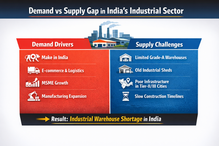Industrial Warehouse & Shed Shortage in India: Demand, Supply Gap & Growth Opportunity.