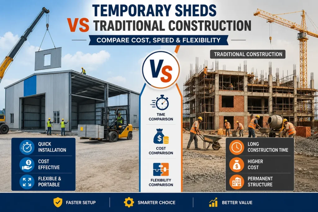 Temporary Sheds vs Traditional Construction | Cost & Time Comparison