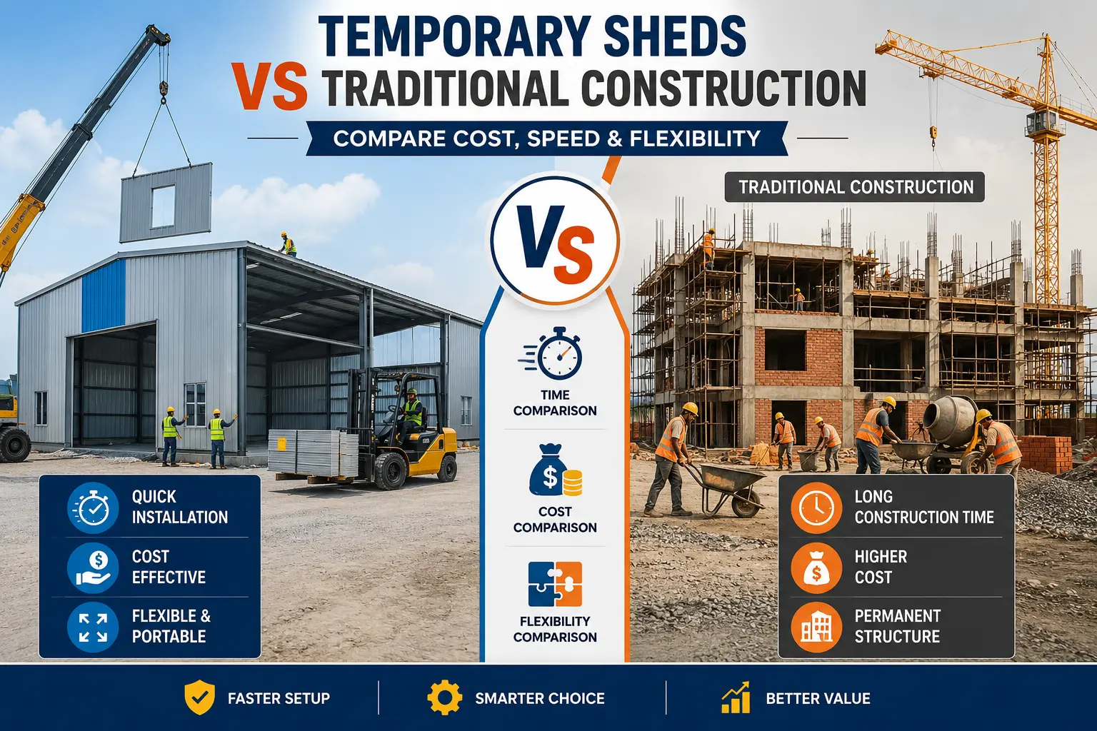 temporary sheds