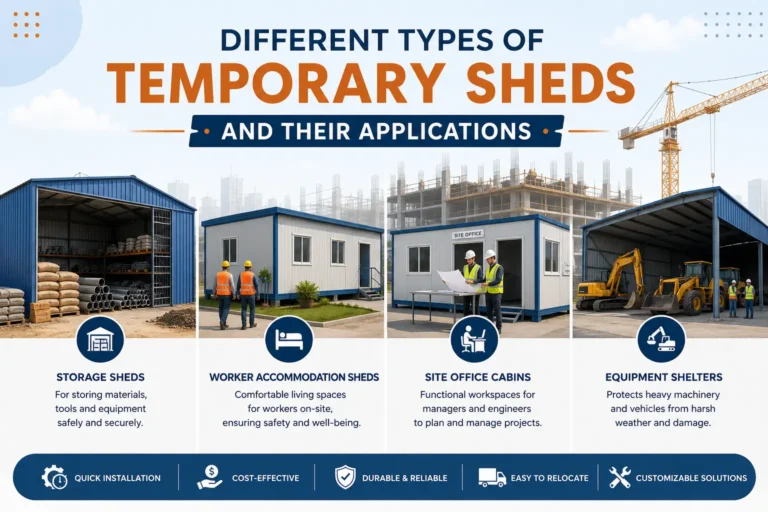 Different Types of Temporary Sheds and Their Applications | Prefab Sheds for Construction Sites